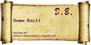 Doma Bazil névjegykártya